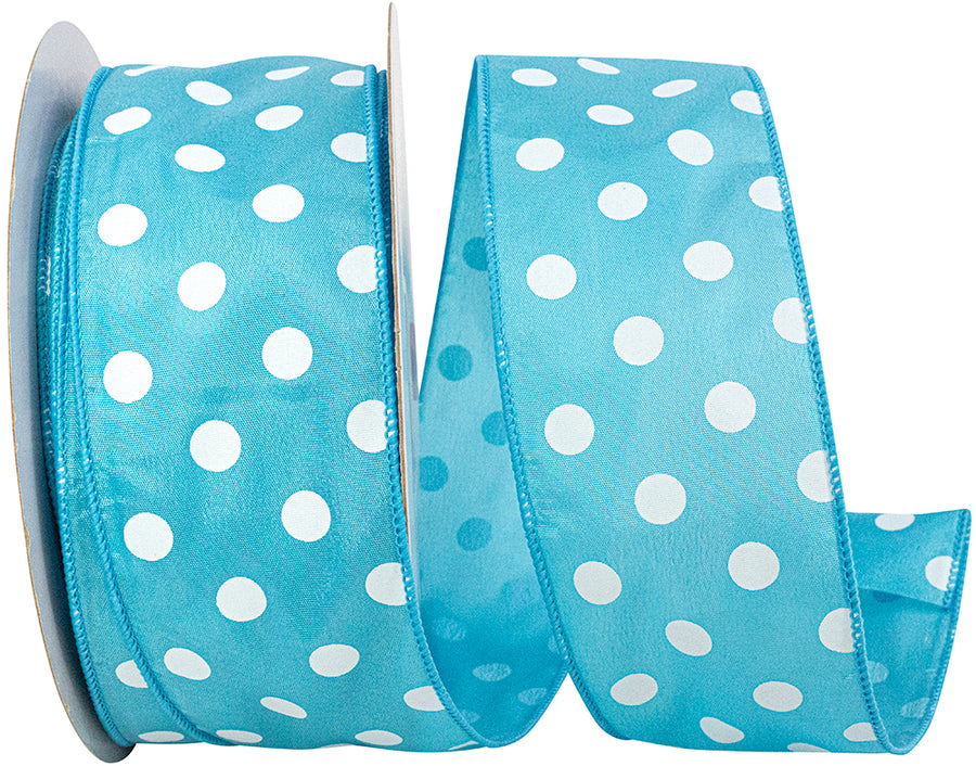 Turquoise Satin Wired Edge Ribbon 2-1/2 Inch for Bows
