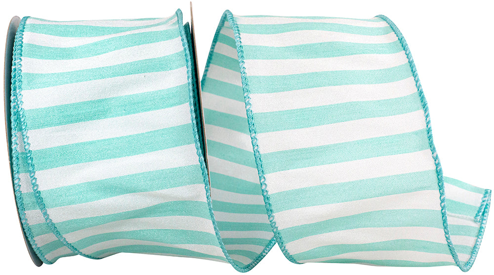 Aqua Dupioni Wired Edge Ribbon 2-1/2 Inch for Wreaths