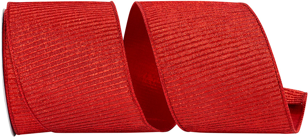 Red Metallic Lux Wired Edge Ribbon 4 Inch for Bows