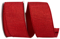 Red Metallic Lux Wired Edge Ribbon 2-1/2 Inch for Bows