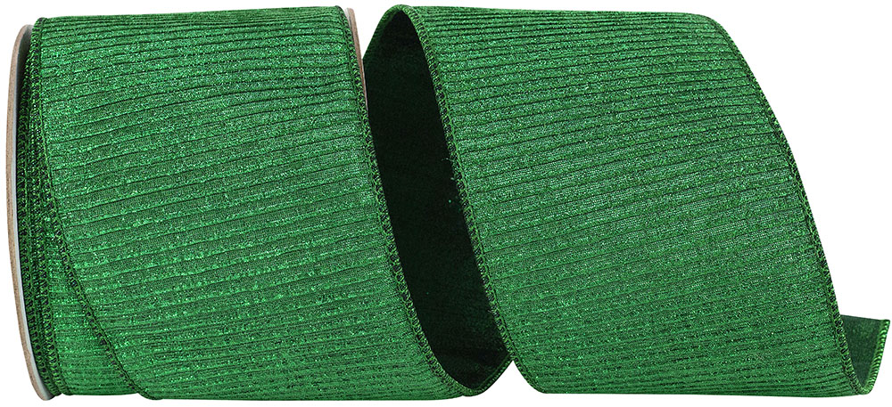 Emerald Metallic Lux Wired Edge Ribbon 4 Inch for Bows