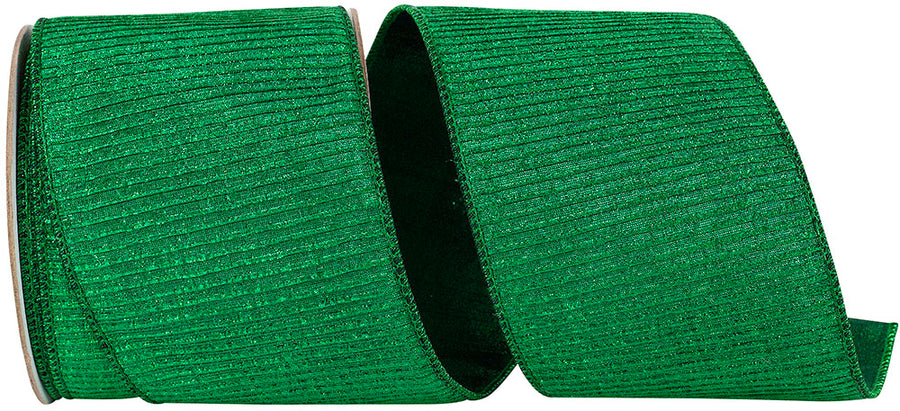 Emerald Metallic Lux Wired Edge Ribbon 4 Inch for Bows