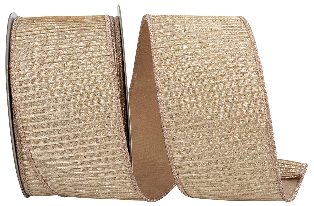 Rose Metallic Lux Wired Edge Ribbon 2-1/2 Inch for Bows