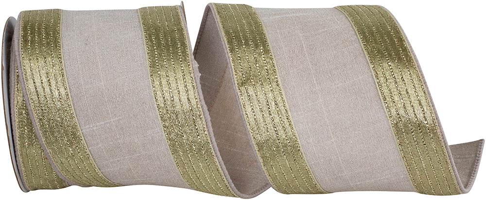 Platinum Silk Metallic Wired Edge Ribbon 4 Inch for Wreaths