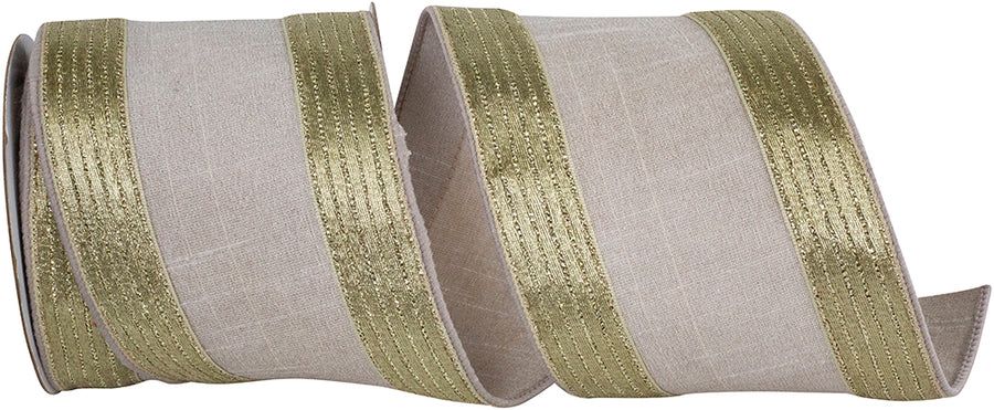 Platinum Silk Metallic Wired Edge Ribbon 4 Inch for Wreaths