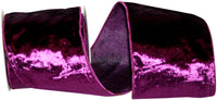 Purple 4 Inch Designer Plush Velvet Elite Wired Edge Ribbon for Wreaths & Bows
