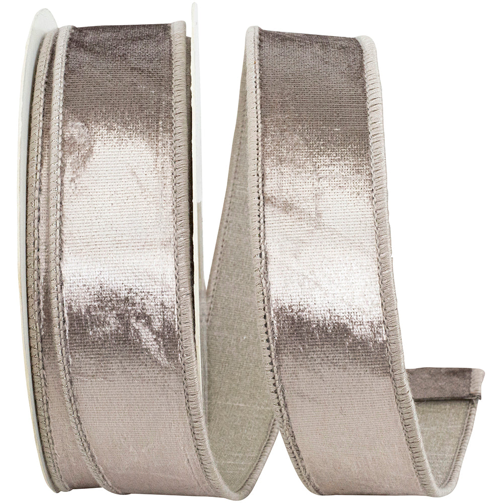 Platinum 1-1 2 Inch Designer Plush Velvet Elite Wired Edge Ribbon for Wreaths & Bows