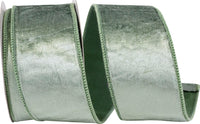 Celadon 2-1 2 Inch Designer Plush Velvet Elite Wired Edge Ribbon for Wreaths & Bows