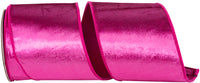 Fuchsia 4 Inch Designer Plush Velvet Elite Wired Edge Ribbon for Wreaths & Bows