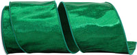 Emerald 4 Inch Designer Plush Velvet Elite Wired Edge Ribbon for Wreaths & Bows