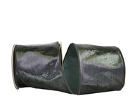 Grey 4 Inch Designer Plush Velvet Elite Wired Edge Ribbon for Wreaths & Bows
