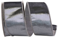 Grey 2-1 2 Inch Designer Plush Velvet Elite Wired Edge Ribbon for Wreaths & Bows