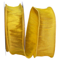 Gold 1-1 2 Inch Dupioni Wired Edge Ribbon for Wreaths & Bows