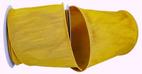 Gold 4 Inch Dupioni Wired Edge Ribbon for Wreaths & Bows