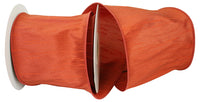 Rust 4 Inch Dupioni Wired Edge Ribbon for Wreaths & Bows