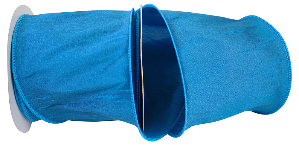 Royal 4 Inch Dupioni Wired Edge Ribbon for Wreaths & Bows