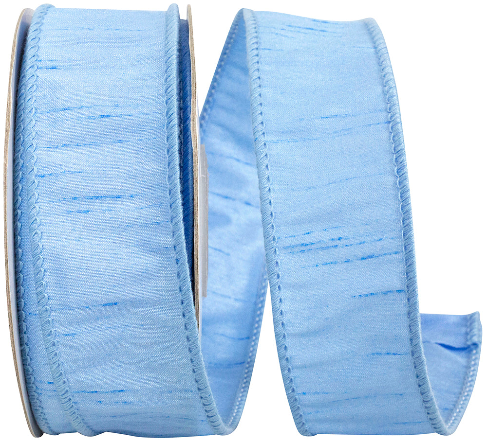 Light 1-1 2 Inch Dupioni Wired Edge Ribbon for Wreaths & Bows