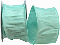 Mint 2-1 2 Inch Dupioni Wired Edge Ribbon for Wreaths & Bows