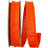 Orange 7 8 Inch Dupioni Wired Edge Ribbon for Wreaths & Bows