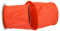 Orange 4 Inch Dupioni Wired Edge Ribbon for Wreaths & Bows