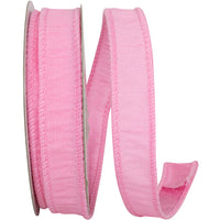 Pink 7 8 Inch Dupioni Wired Edge Ribbon for Wreaths & Bows