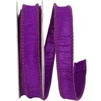 Purple 7 8 Inch Dupioni Wired Edge Ribbon for Wreaths & Bows