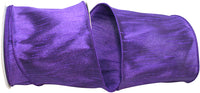 Purple 4 Inch Dupioni Wired Edge Ribbon for Wreaths & Bows