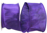 Purple 2-1 2 Inch Dupioni Wired Edge Ribbon for Wreaths & Bows