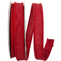 Red 7 8 Inch Dupioni Wired Edge Ribbon for Wreaths & Bows