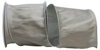 Silver 4 Inch Dupioni Wired Edge Ribbon for Wreaths & Bows