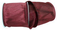 Burgundy Dupioni Wired Edge Ribbon 4 Inch for Wreaths