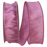 Dupioni Wired Edge Ribbon 1-1/2 Inch Rosy for Wreaths