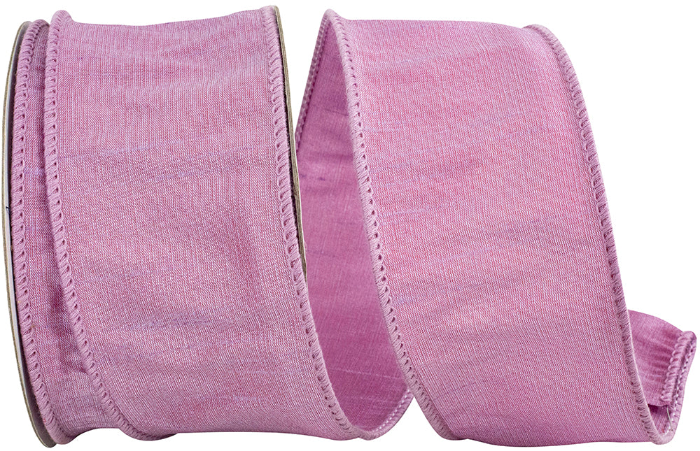 Dupioni Wired Edge Ribbon 2-1/2 Inch Rosy 10 Yards