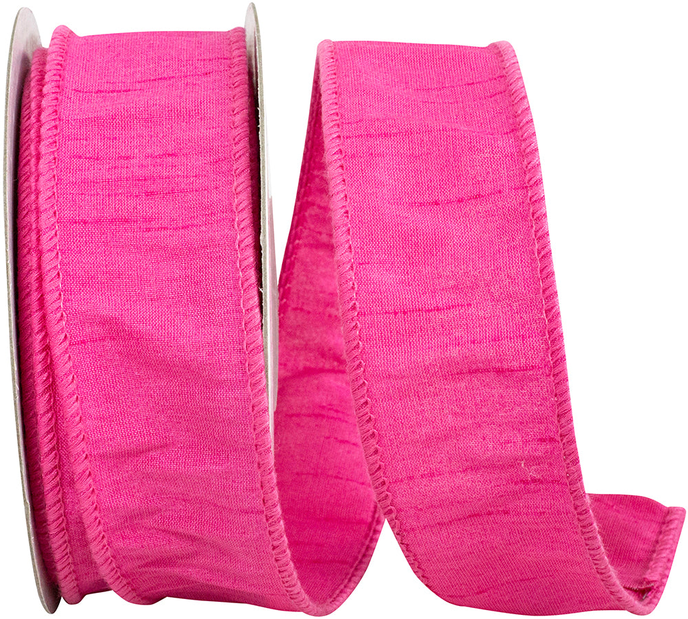 Dupioni Wired Edge Ribbon 1-1/2 Inch Shocking 10 Yards