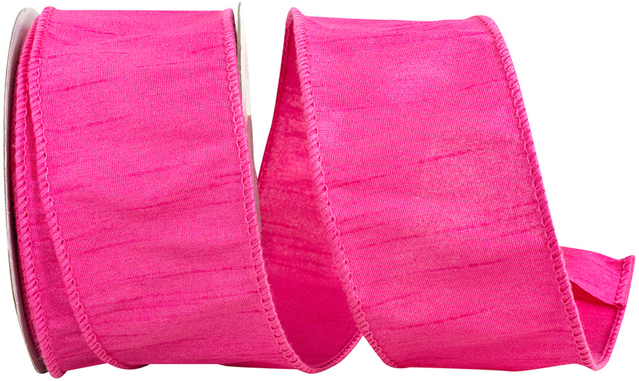 Dupioni Wired Edge Ribbon Shocking 2-1/2 Inch 10Yds