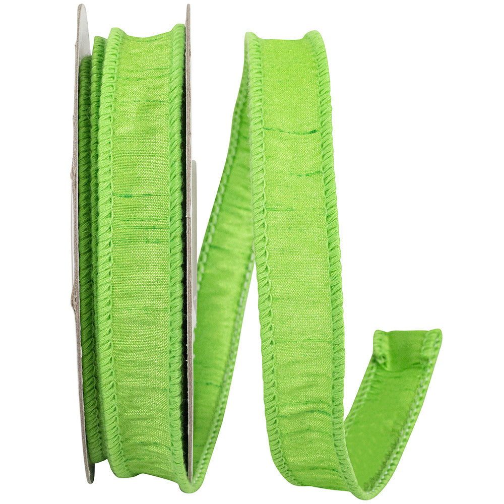 Lime 7 8 Inch Dupioni Wired Edge Ribbon for Wreaths & Bows