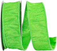 Dupioni Wired Edge Ribbon Lime 1-1/2 Inch for Bows