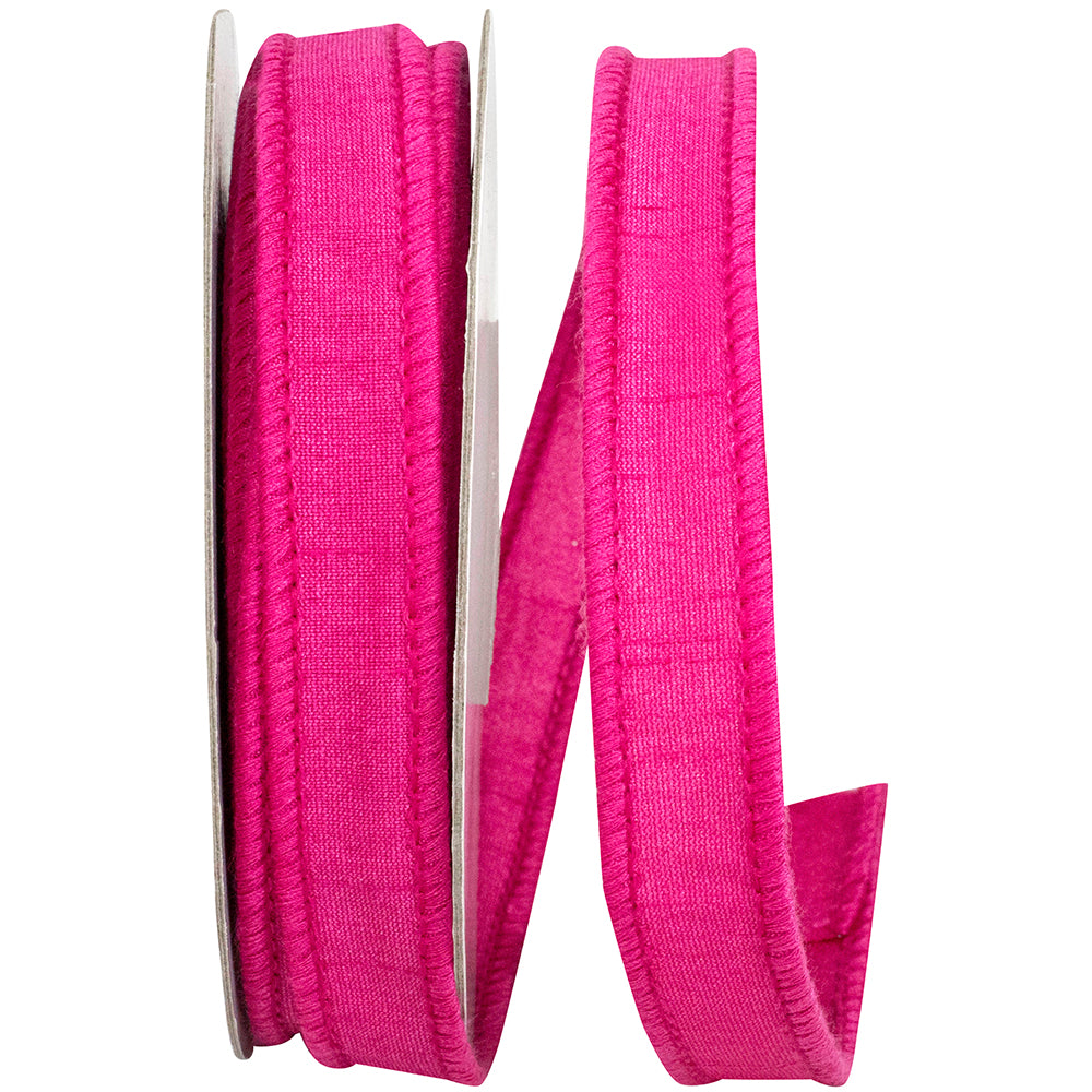 Fuchsia 7 8 Inch Dupioni Wired Edge Ribbon for Wreaths & Bows