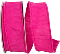 Fuchsia 1-1 2 Inch Dupioni Wired Edge Ribbon for Wreaths & Bows