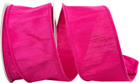 Fuchsia 2-1/2 Inch Dupioni Wired Edge Ribbon