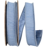 French 7 8 Inch Dupioni Wired Edge Ribbon for Wreaths & Bows
