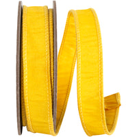 Golden 7 8 Inch Dupioni Wired Edge Ribbon for Wreaths & Bows