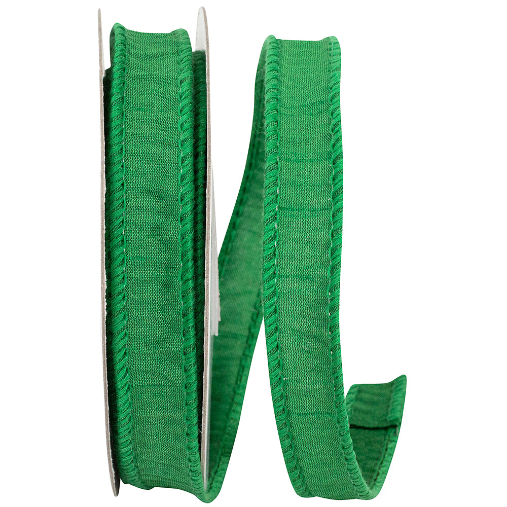 Emerald 7 8 Inch Dupioni Wired Edge Ribbon for Wreaths & Bows