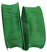 Emerald 1-1 2 Inch Dupioni Wired Edge Ribbon for Wreaths & Bows