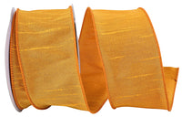 Yellow 2-1 2 Inch Dupioni Wired Edge Ribbon for Wreaths & Bows
