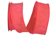 Coral 1-1 2 Inch Dupioni Wired Edge Ribbon for Wreaths & Bows