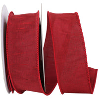 Scarlet Dupioni Wired Edge Ribbon 1-1/2 Inch for Bows
