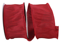 Scarlet Dupioni Wired Edge Ribbon 2-1/2 Inch for Bows