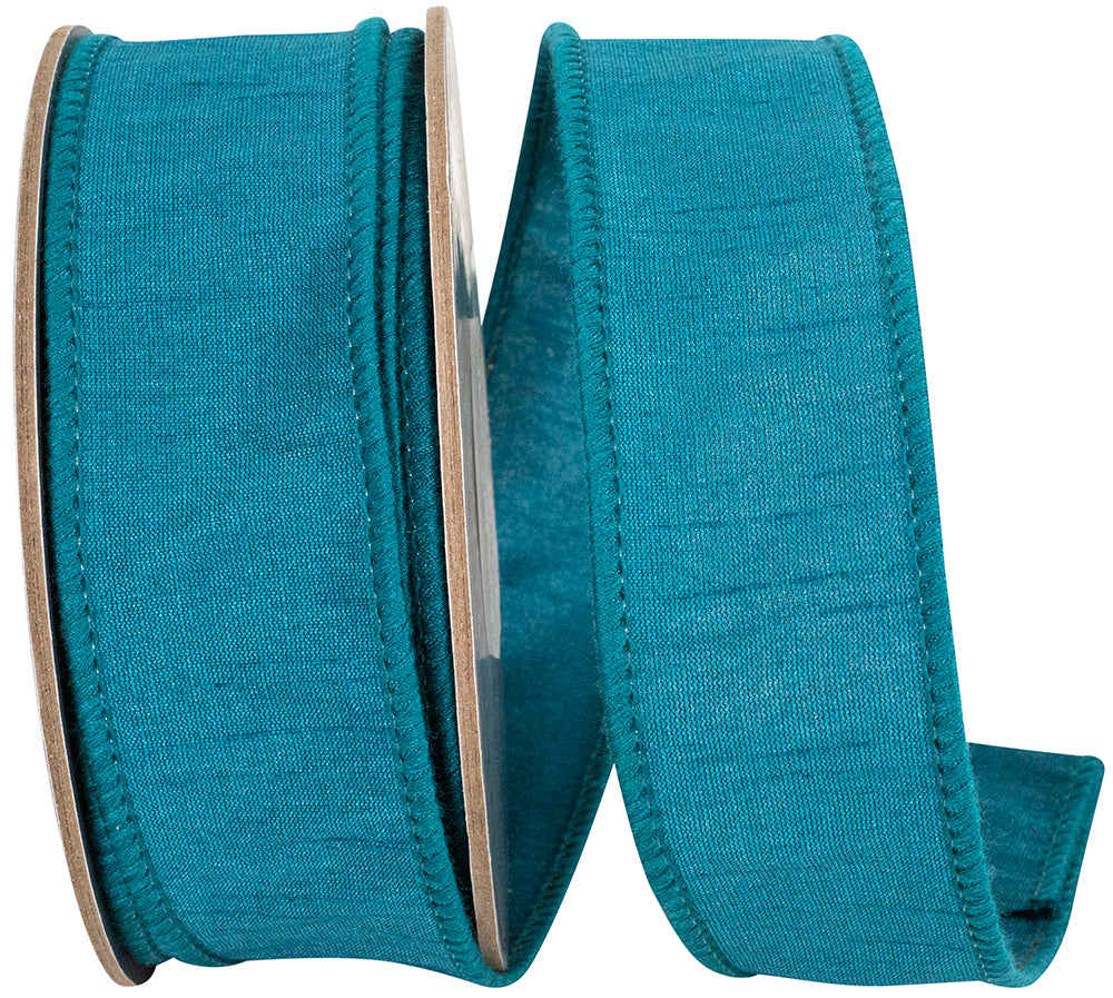 Jade 1-1 2 Inch Dupioni Wired Edge Ribbon for Wreaths & Bows
