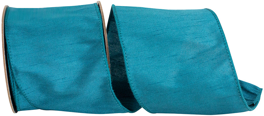 Jade 4 Inch Dupioni Wired Edge Ribbon for Wreaths & Bows